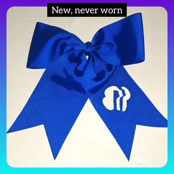 Other - 5/$25 big blue cheer bow w girl scouts logo on it. Blue, new no tags, hair bow